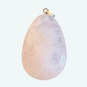 Elegant Genuine Rose Quartz Pendant with sterling silver clasp.